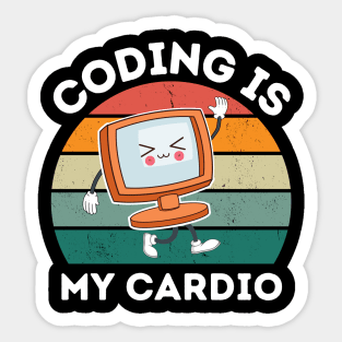 Coding Is My Cardio Funny Coding Sticker